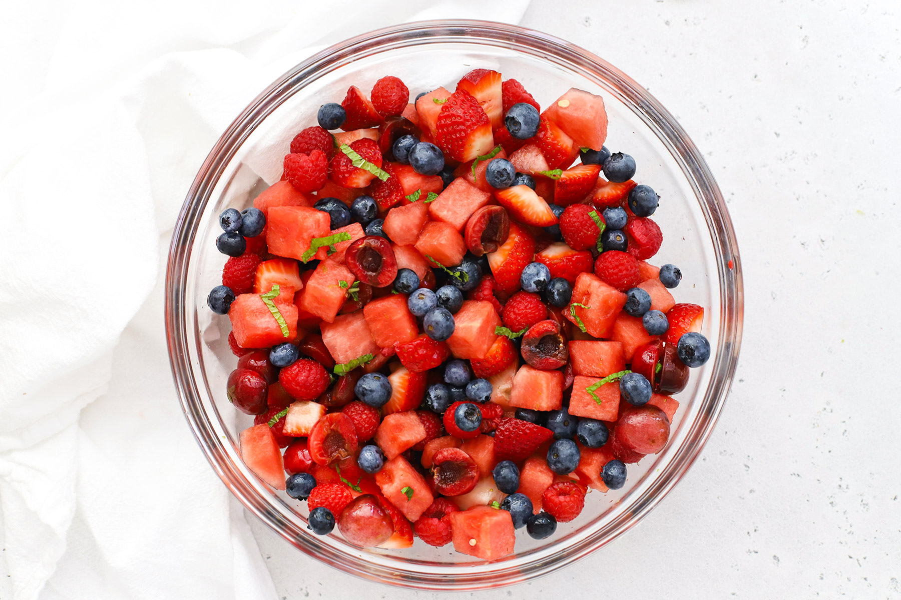 Easy Watermelon Fruit Salad: Refreshing Lime-Mint Dressing & Berries
